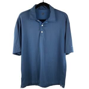 Nike Golf Polo Shirt Blue Mens Stripped Size L
